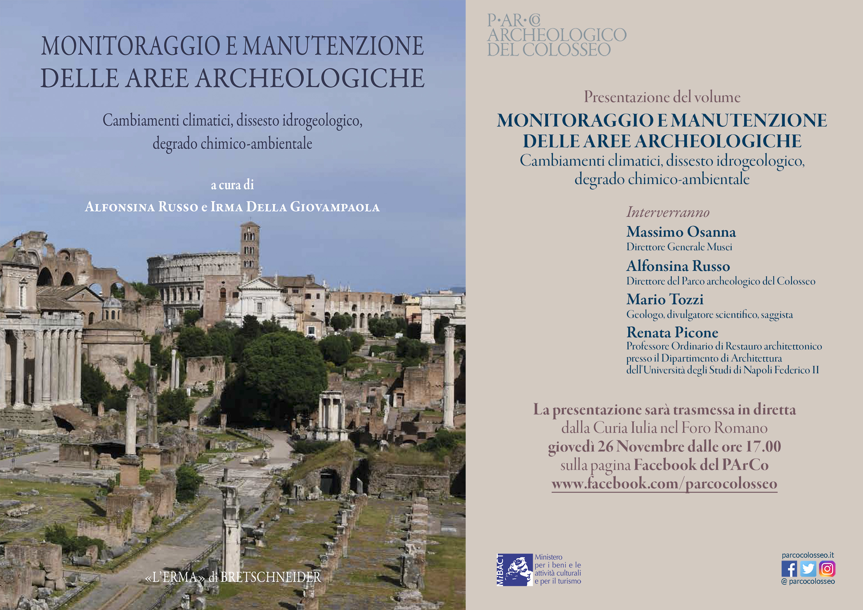 Presentazione del volume "Monitoraggio e manutenzione delle aree archeologiche"